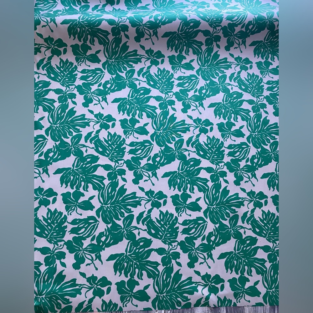 ORIGINAL  P KAUFMANN BATIK  GREEN OUTDOOR CUSHION FURNITURE FABRIC  10  YARDS